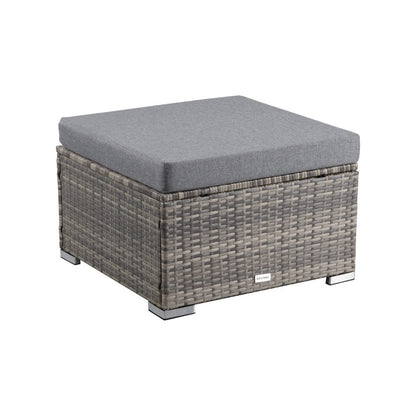 Grey Wicker Outdoor Ottoman