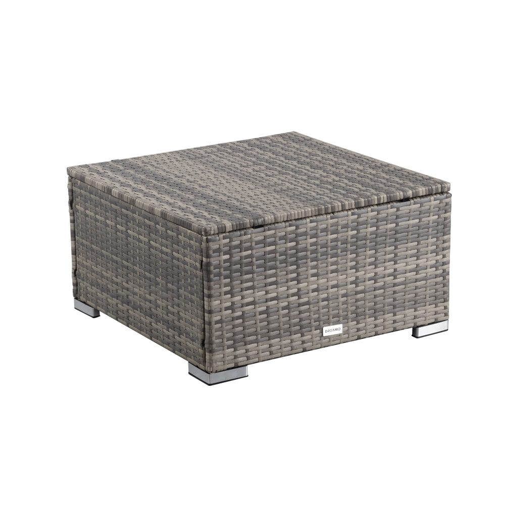 Grey Wicker Outdoor Ottoman