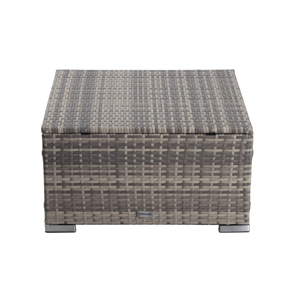 Grey Wicker Outdoor Ottoman