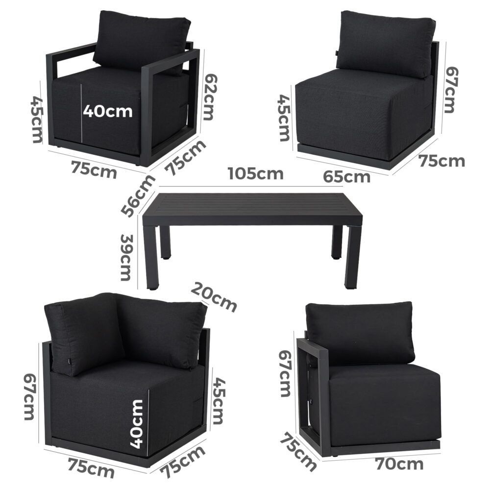 7-Seat Garden Lounge Set White