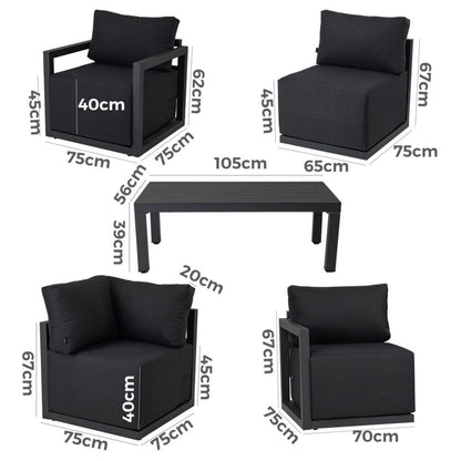 7-Seat Garden Lounge Set White
