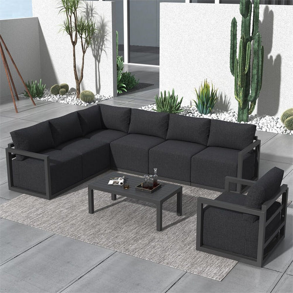  7-Seat Garden Lounge Set White