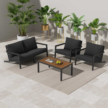 Aidan Garden Furniture Set in Slate Grey 5 pieces