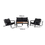 Aidan Garden Furniture Set in Slate Grey 5 pieces