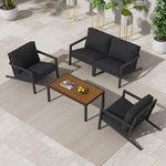 Aidan Garden Furniture Set in Slate Grey 5 pieces