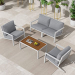 Aidan Garden Furniture Set in Slate Grey 5 pieces