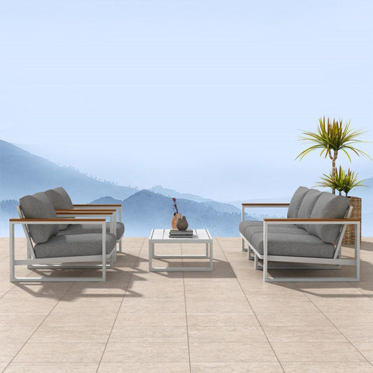 5 Seater Grandeur Lounge Suite White