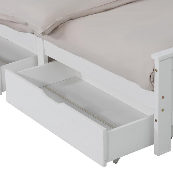  Wooden Bed Frame Storage Trundle Drawers-White(Only Drawers)