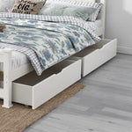 Wooden Bed Frame Storage Trundle Drawers-White(Only Drawers)