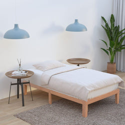 Single Size Warm Wooden Natural Bed Base Frame â€“ King Single