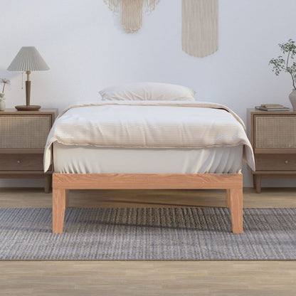 Single Size Warm Wooden Natural Bed Base Frame â€“ Single