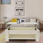 Lift Up Coffee Table With Storage-White