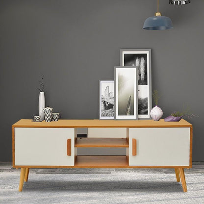 Entertainment Unit Tv Unit With Ample Storage And Double-Doors 120Cm