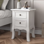 Bedside Table Nightstand White Set Of 2
