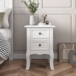 Bedside Table Nightstand White Set Of 2