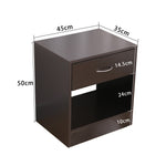 Bedside Table Nightstand With Drawer Set Of 2 Brown