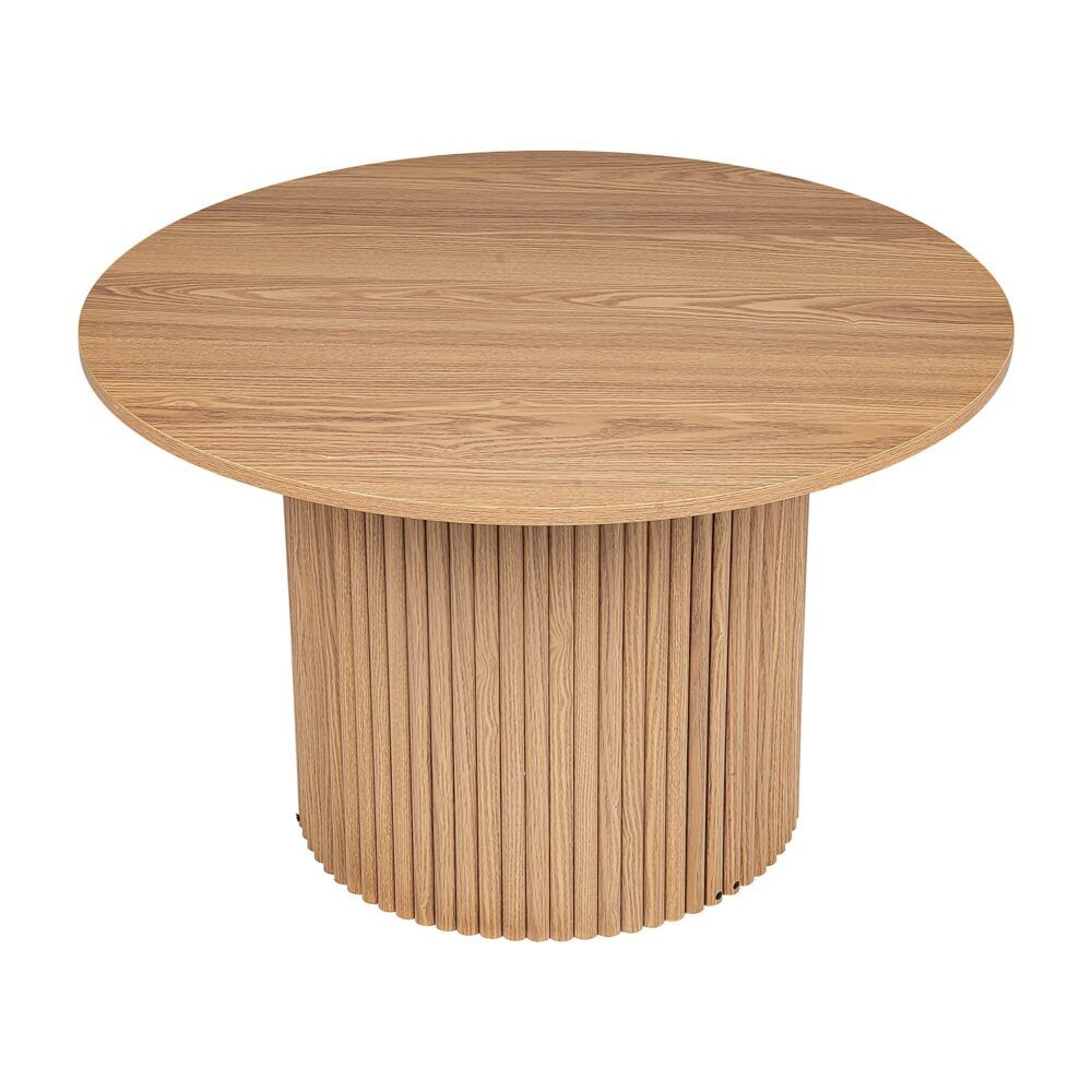 Luxe Black Ribbed Texture Wooden Coffee Table