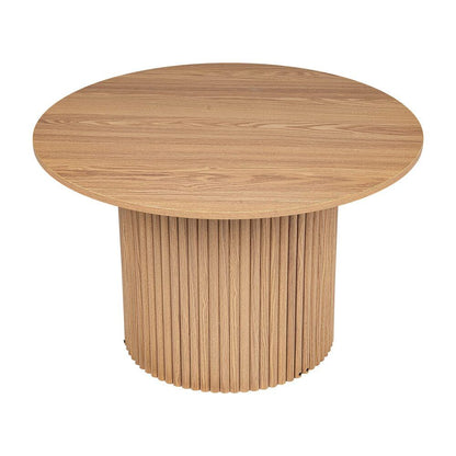 Luxe Black Ribbed Texture Wooden Coffee Table