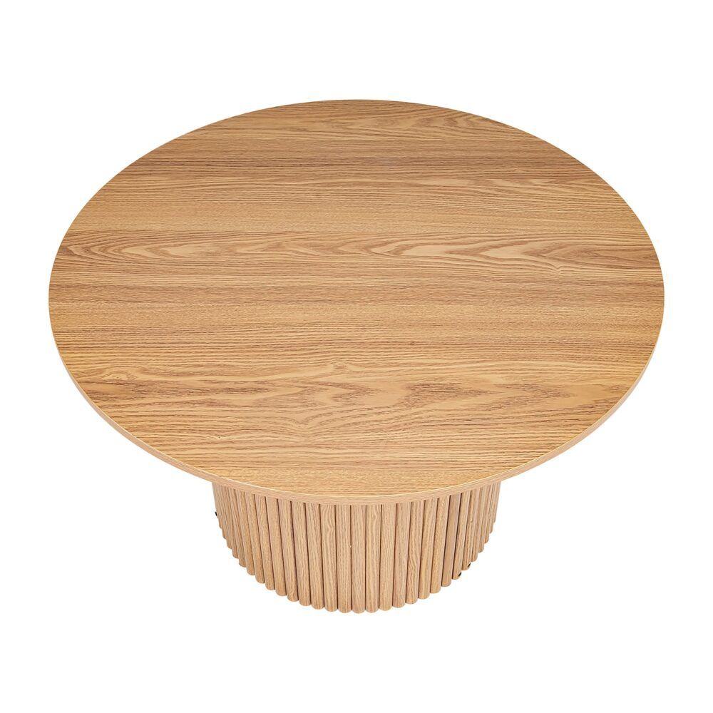 Luxe Black Ribbed Texture Wooden Coffee Table