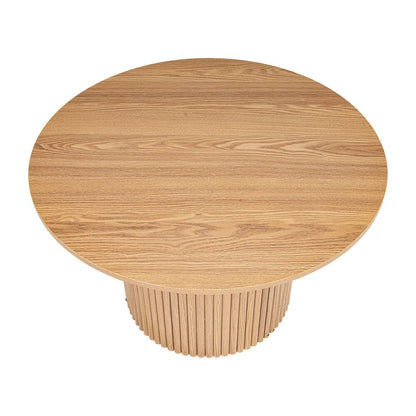Luxe Black Ribbed Texture Wooden Coffee Table