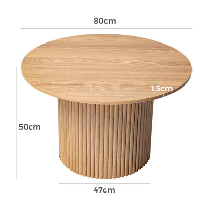 Luxe Black Ribbed Texture Wooden Coffee Table
