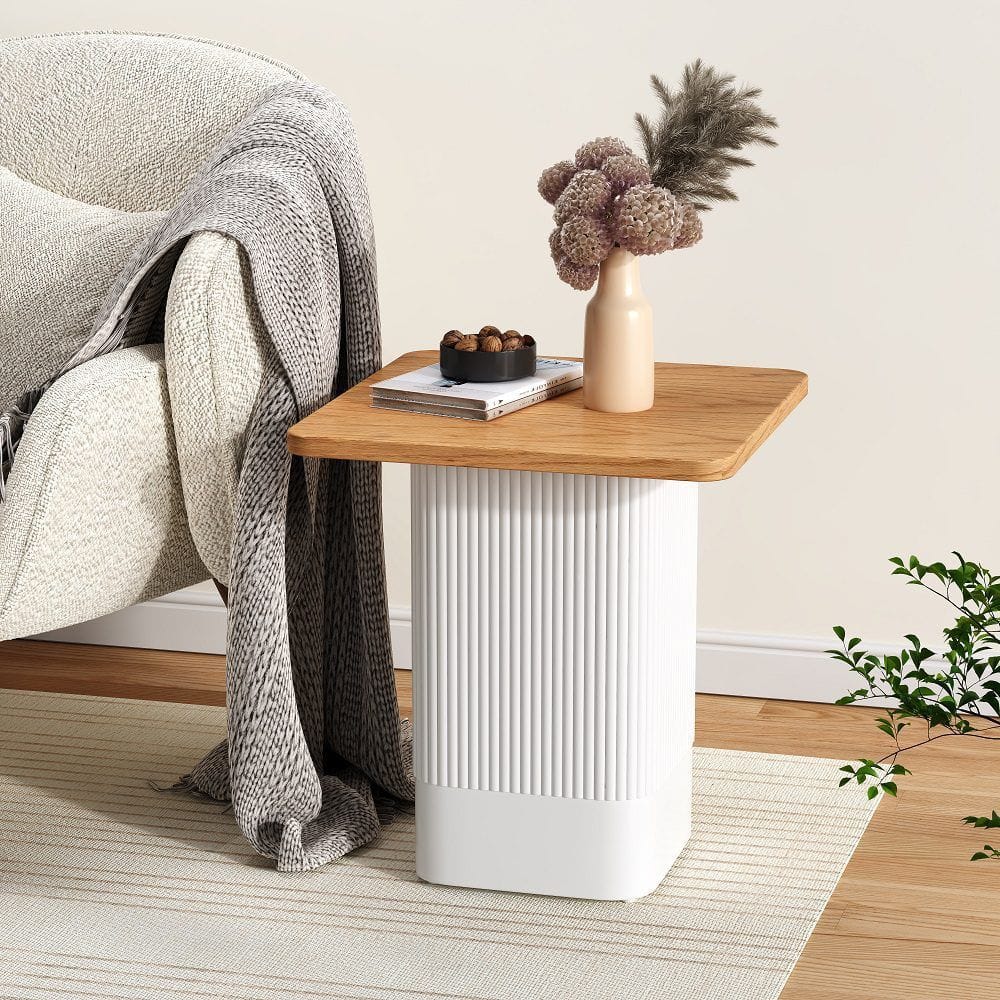 Natural Wood Side Table