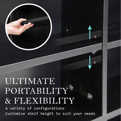 Elegant Media Organization Adjustable Shelves Cupboard - Espresso