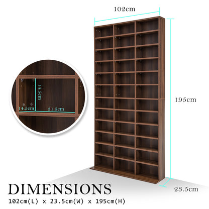 Elegant Media Organization Adjustable Shelves Cupboard - Espresso