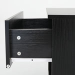 Sleek Bedroom Storage Bedside Table Black Nightstand