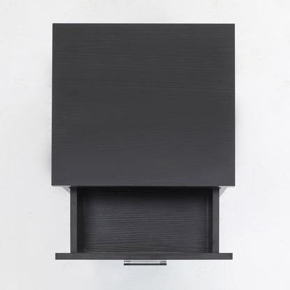 Sleek Bedroom Storage Bedside Table Black Nightstand