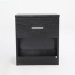 Sleek Bedroom Storage Bedside Table Black Nightstand