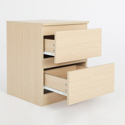 Oak Bedside Table with 2 Drawers