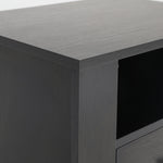 Black Bedside Table with 2 Drawers and 1 Shelf