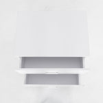 White Bedside Table with 2 Drawers and Legs