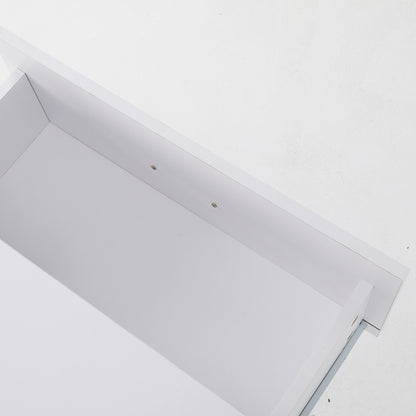 White Bedside Table with 2 Drawers and Legs