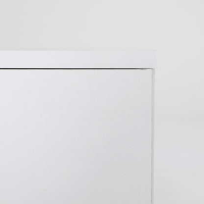 White Bedside Table with 2 Drawers and Legs