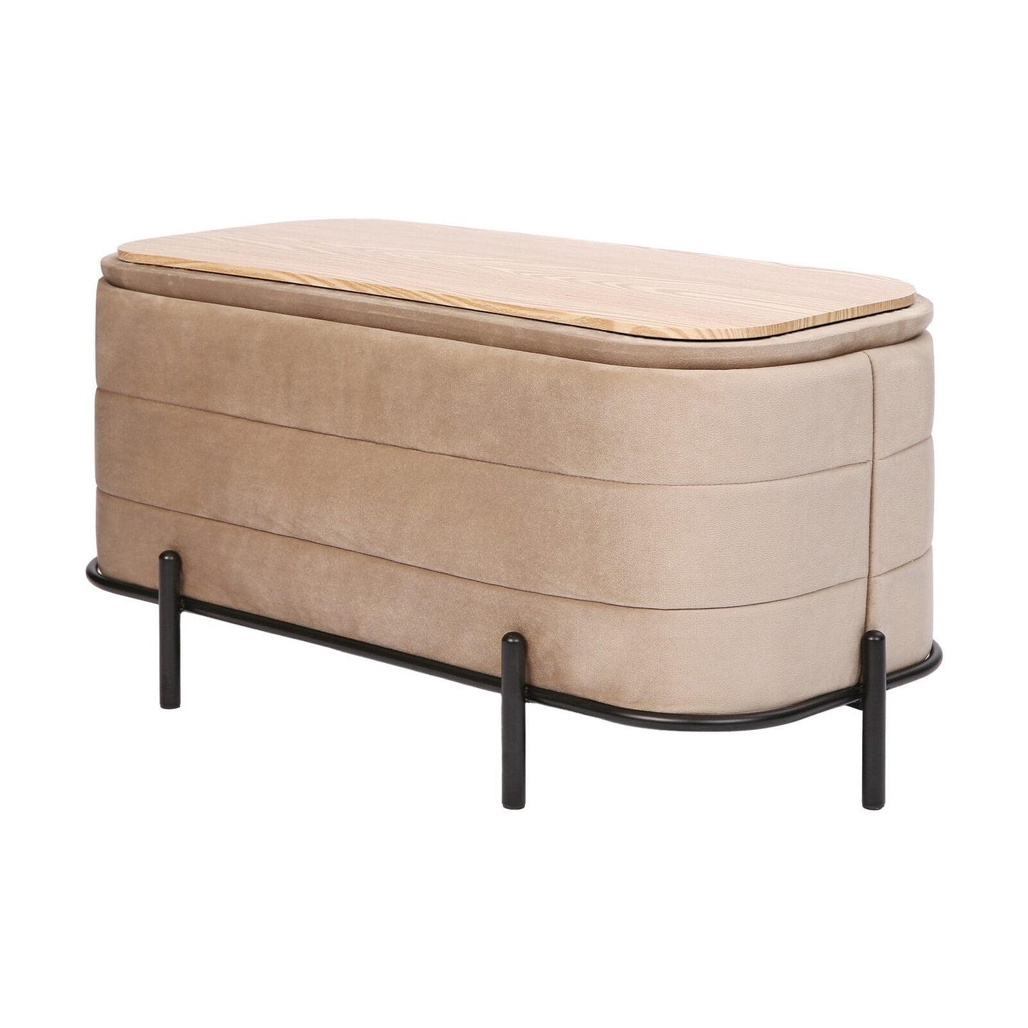 Velvet Storage Ottoman Bench 90x44.5x44cm