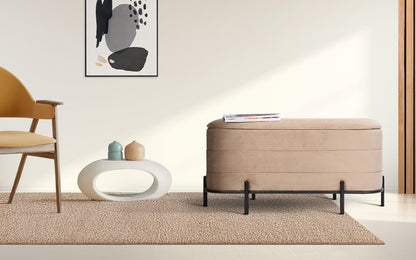 Velvet Storage Ottoman Bench 90x44.5x44cm