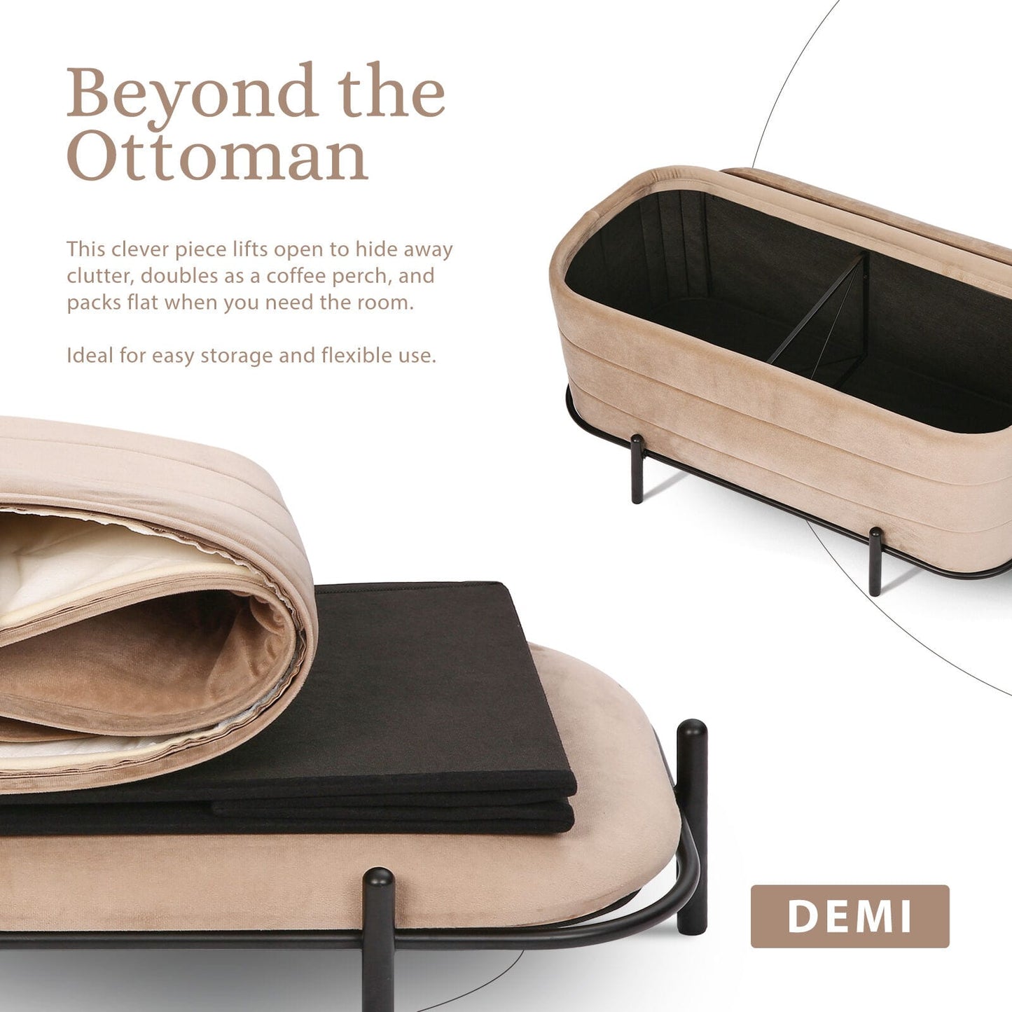 Velvet Storage Ottoman Bench 90x44.5x44cm