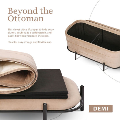 Velvet Storage Ottoman Bench 90x44.5x44cm