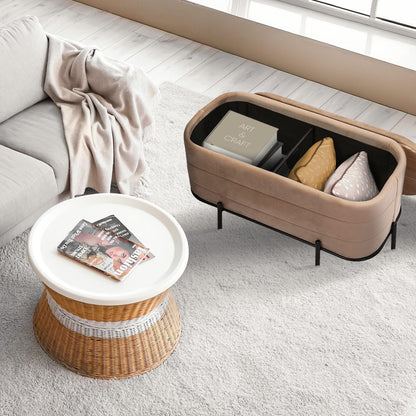 Velvet Storage Ottoman Bench 90x44.5x44cm