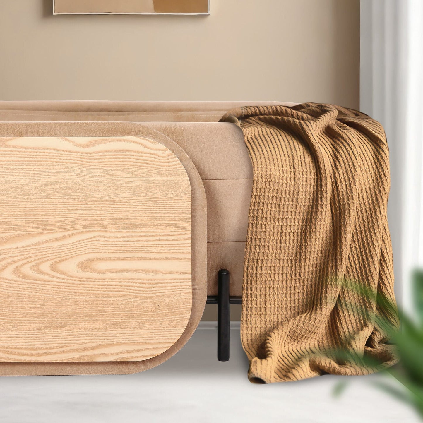 Velvet Storage Ottoman Bench 90x44.5x44cm