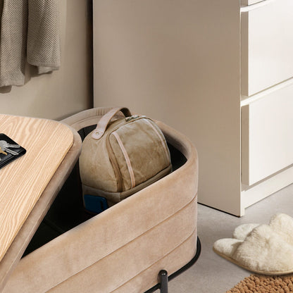 Velvet Storage Ottoman Bench 90x44.5x44cm