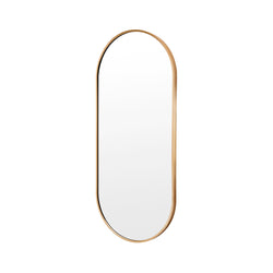 Wall Mirror Oval Aluminum Frame Bathroom 45x100cm GOLD