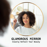 Gold Wall Mirror Round Aluminum Frame Makeup Decor Bathroom Vanity 80Cm
