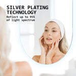 Led Wall Mirror Oval Touch Anti-Fog Makeup Decor Bathroom Vanity 45 X 100Cm