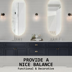 Led Wall Mirror Oval Touch Anti-Fog Makeup Decor Bathroom Vanity 45 X 100Cm