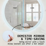 Led Wall Mirror Round Anti-Fog Bathroom 60Cm