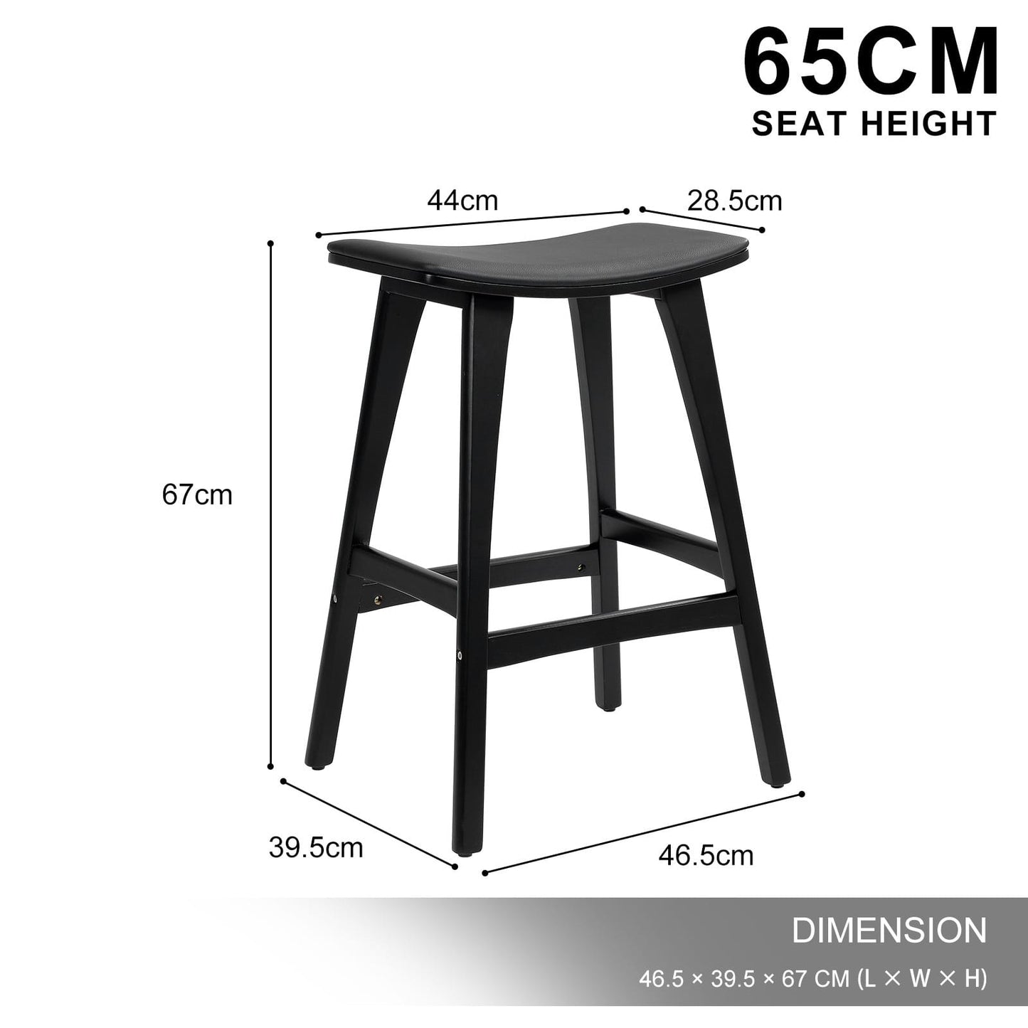 Black chair 46.5x39.5x67cm, view 12