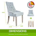 2X French Provincial Dining Chair Oak Leg Amour Grey